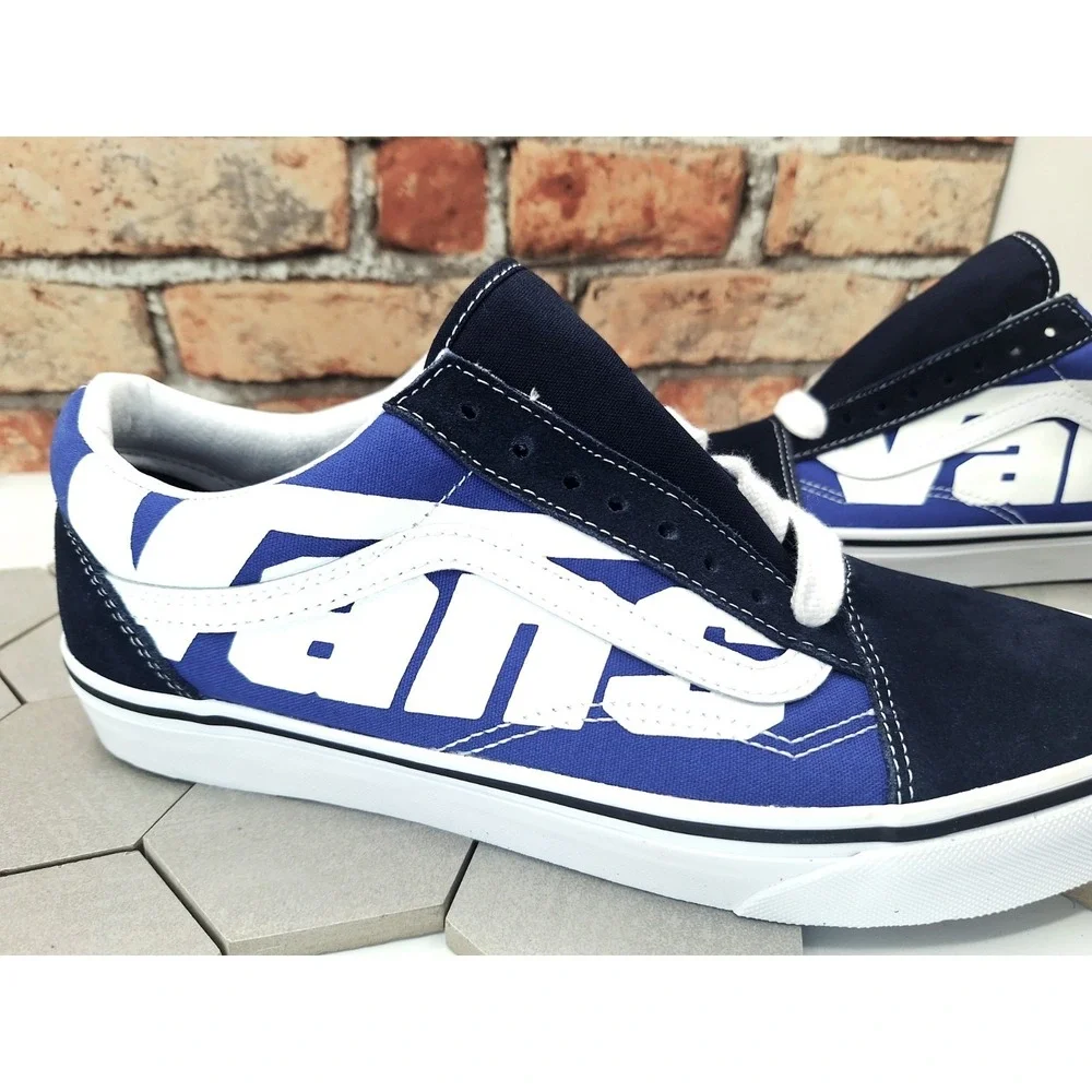 Vans Old Skool Jumbo Logo Black Blue White Suede Sneaker Men Sz 11 2024 New Rare